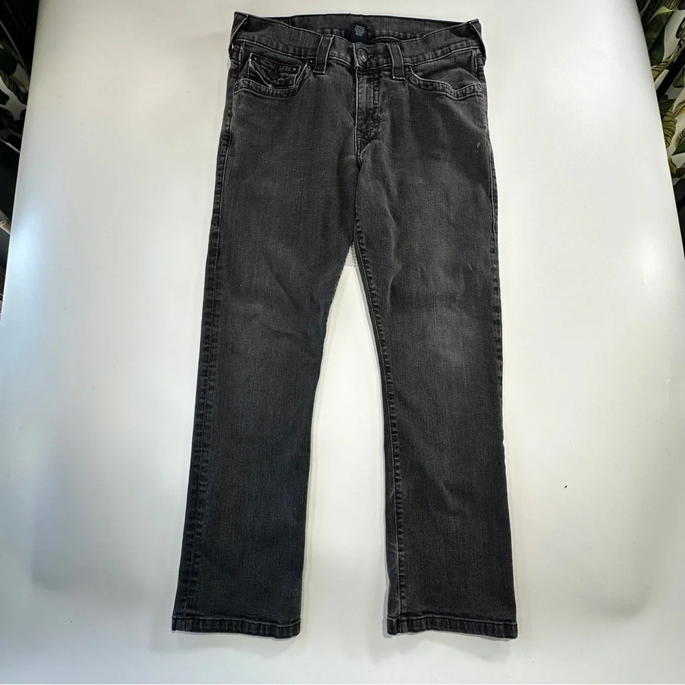 True Religion Ricky Flap Pocket Relaxed Straight Jeans Dark Gray 33
